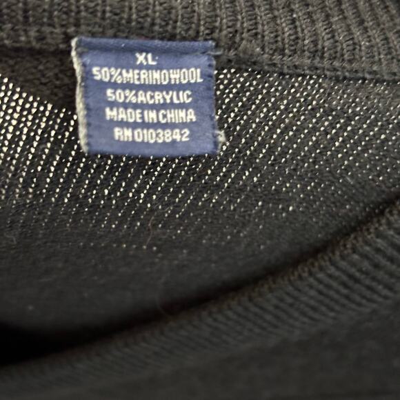 Linea Rosso merino wool blend black diamond print sweater grandpacore academia - Picture 3 of 5